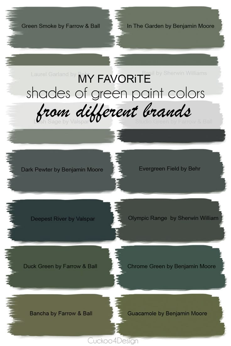 the different shades of paint that are being used in this painting project, including green and gray