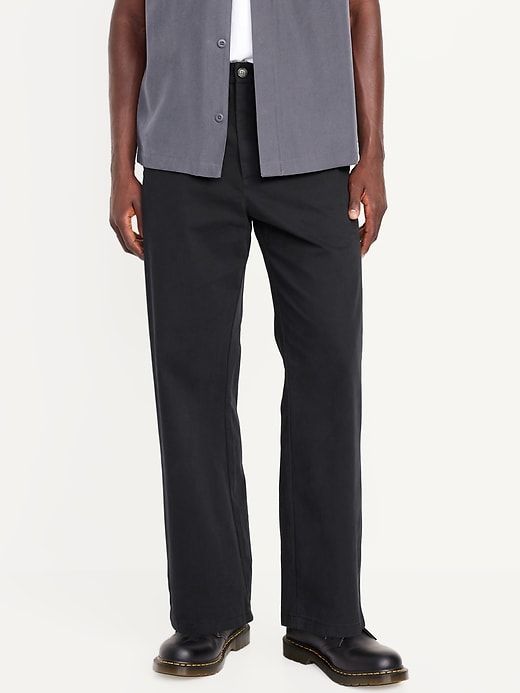 Baggy Built-In Flex Rotation Chino Pants | Old Navy Relaxed Fit Straight Bottoms With Side Pockets, Casual Straight Bottoms With Button Zip Fly, Classic Relaxed Fit Bottoms With Button Zip Fly, Relaxed Fit Straight Pants With Hip Pockets, Straight Pants With Hip Pockets In Relaxed Fit, Straight Pants With Relaxed Fit And Hip Pockets, Straight Cotton Bottoms With Belt Loops, Relaxed Fit Straight Bottoms With Button Closure, Classic Straight Leg Bottoms With Button Zip Fly