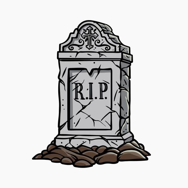 a tombstone with the word rip on it