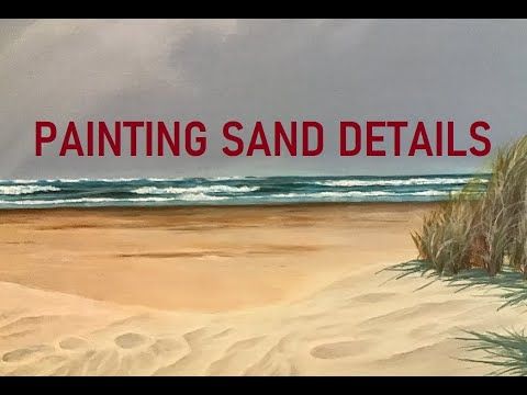 painting sand details with red text over an image of the beach