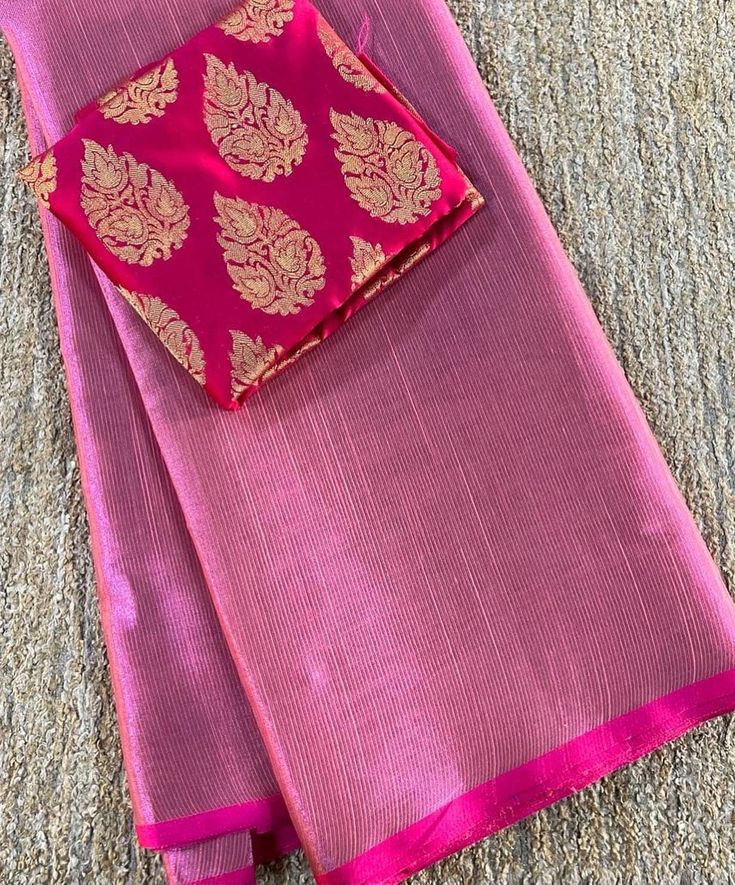 Top premium superb shine , silky and superb flowy pure varnasi tissue banarasi silk running saree fabric 5.5 Mtrs paired with contrast banarasi blouse Pink Handloom Pre-draped Saree In Tissue Silk, Pink Tissue Silk Handloom Pre-draped Saree, Pink Tissue Silk Pre-draped Saree Handloom, Pink Tissue Silk Handloom Saree, Pink Handloom Tissue Silk Saree, Elegant Tussar Silk Blouse Piece For Navratri, Elegant Pink Cotton Silk Saree, Elegant Pre-draped Pink Tussar Silk Saree, Elegant Pink Pre-draped Tussar Silk Saree