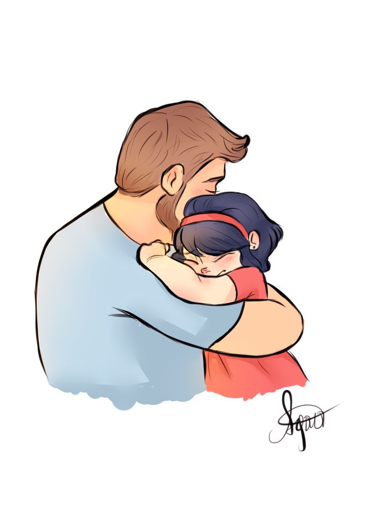 a drawing of a man hugging a woman