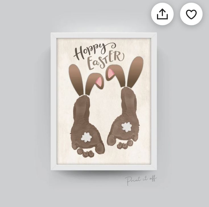 an easter card with two rabbits holding hands