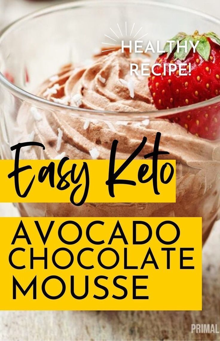 easy keto chocolate mousse in a glass bowl