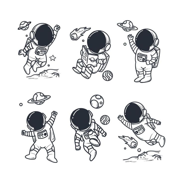 an astronaut in different poses and positions