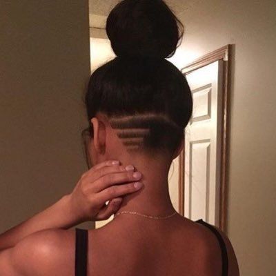 Nape Designs For Women, Viking Undercut Women, Cute Undercut Designs, Womens Undercut Designs, Cute Undercut For Women, Undercut Patterns Women, Subtle Undercut Women, Shoulder Length Hair With Undercut, Feminine Undercut Long Hair