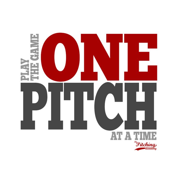 the one pitch at a time logo is shown in grey and red on a white background