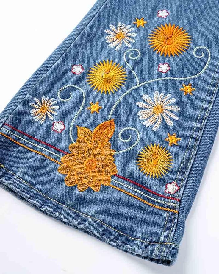 Details: Flare denim jeans with ankle floral designBottom Length: LongMaterials:95% Polyester + 5% Spandex * Note: All new denim products come with button holes knitted to make sure such product is 100% new from suppliers Bohemian Denim Blue Jeans For Spring, Bohemian Stretch Jeans For Spring, Non-stretch Bohemian Denim Jeans, Bohemian Medium Wash Jeans For Spring, Bohemian Non-stretch Denim Jeans, Blue Denim Jeans With Floral Print, Casual Floral Print Denim Blue Jeans, Bohemian Spring Flare Jeans In Medium Wash, Casual Denim Blue Floral Print Jeans