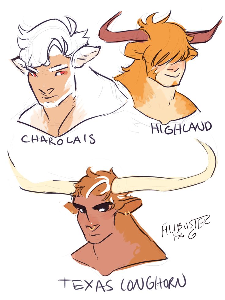 three different avatars with horns on them