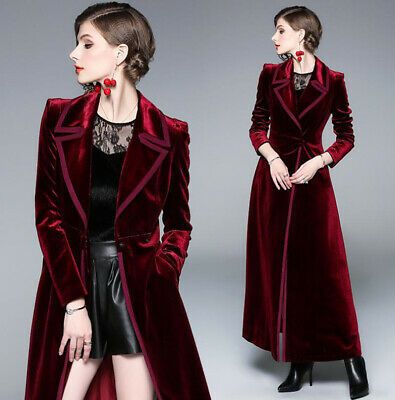 Coats For Fancy Dresses, Lomg Dress Coat, Dress With Overcoat Women, Cocktail Dress Winter Coat, Fantasy Clothing Coats & Jackets, Dress Coat Long, Long Coat Over Wedding Dress, Luxury Long Sleeve Pea Coat For Formal Occasions, Velvet Maxi Dress With Jacket