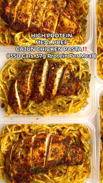 four meals in plastic containers with instructions for how to cook chicken parmesan pasta