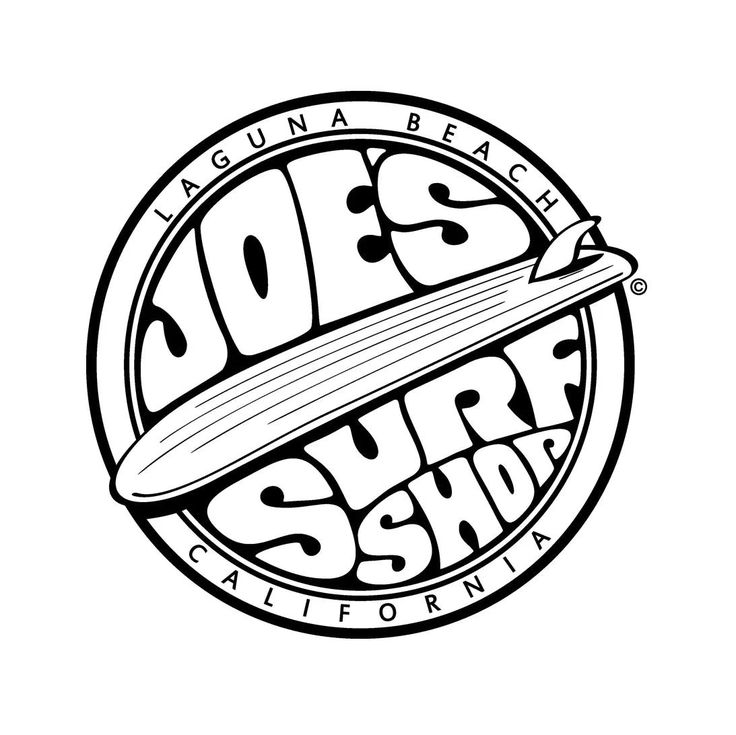 the logo for surf and surf california, with an image of a surfboard on it