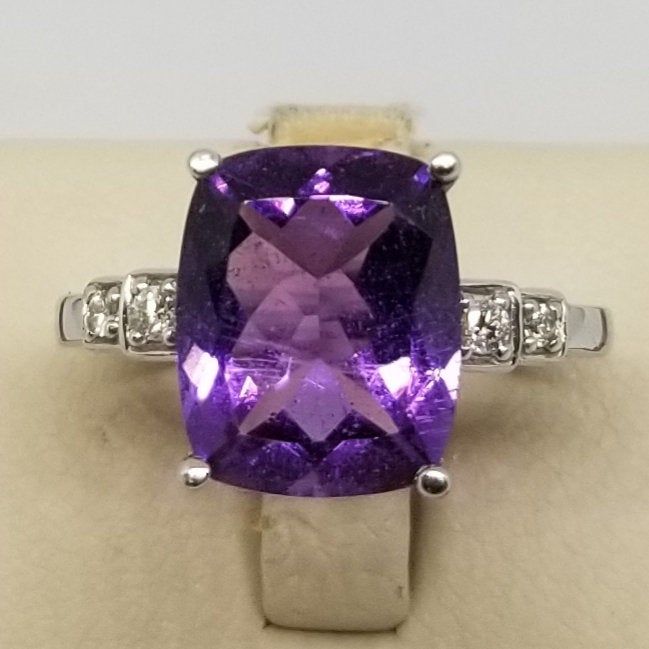 "Vintage 14K White Gold Amethyst & Diamonds Ring, Size 8.5. Stamped HOU with a smaller u inside the O & 14K inside band. Weighs 2.9 dwt. We do not check prongs for wear or stones for looseness. All items are sold as is-noting that we are a resale shop so everything here had a previous owner! We will include flaws in the description when noted. This is one of the reasons our items are more affordable than new at a jewelry store. Are these stones real or fake? Aside from diamonds, we do no Purple Vibe, Amethyst And Diamond Ring, Vintage Fine Jewelry, Amethyst Gem, Diamonds Ring, Purple Band, Amethyst Ring, Silver Rose Gold, Silver Roses