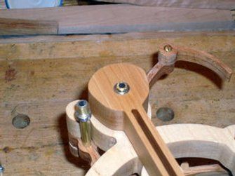 a pair of woodworking tools sitting on top of a wooden table