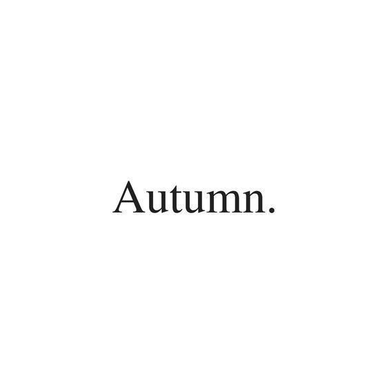 the word autumn written in black on a white background