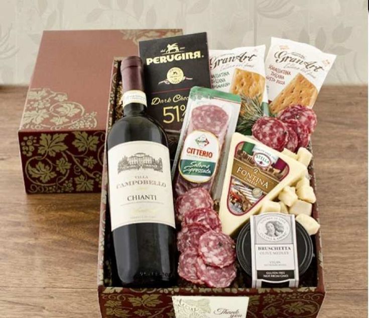 the wine and gourmet hamper is ready to be delivered