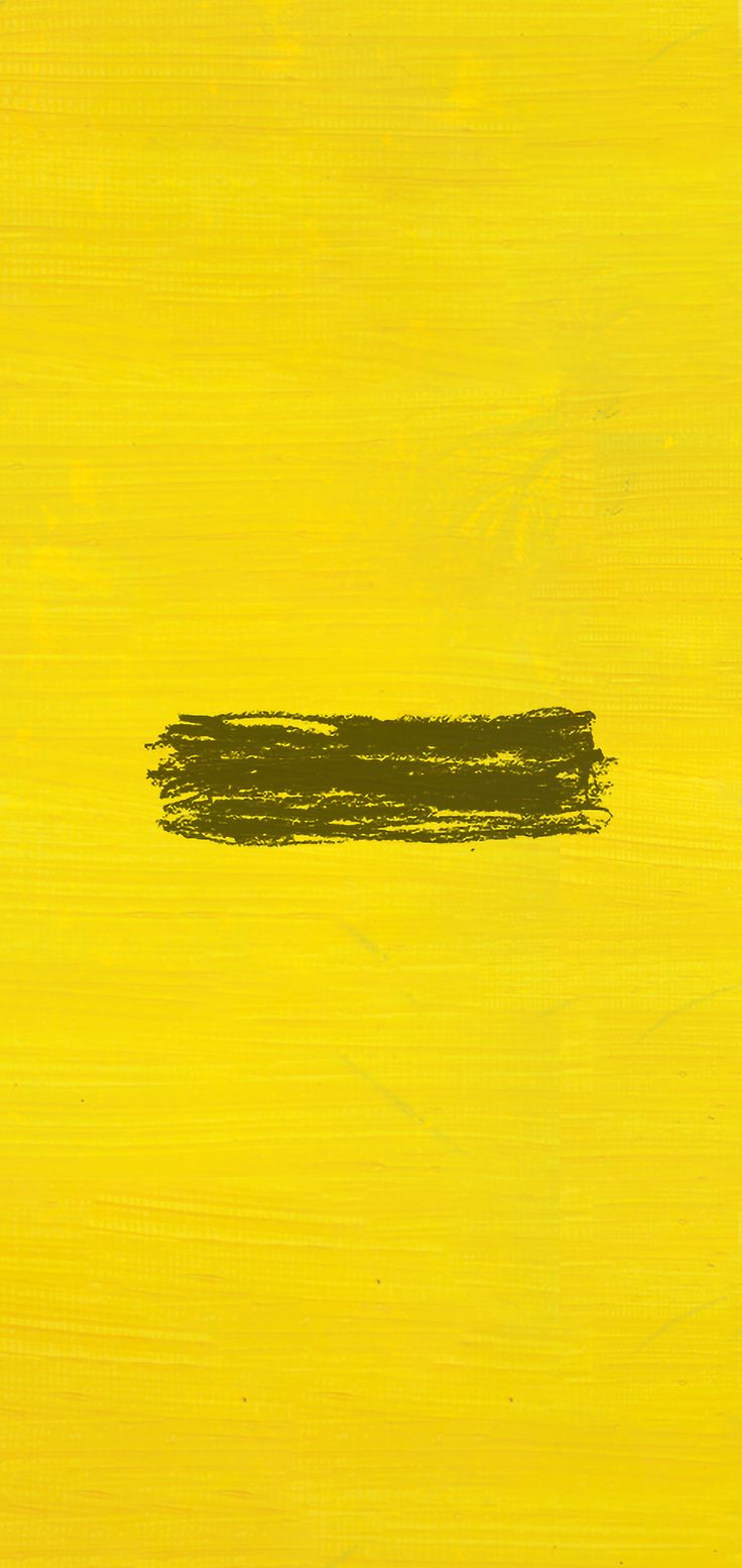 an abstract painting with yellow and black paint on the bottom half of it, including one line