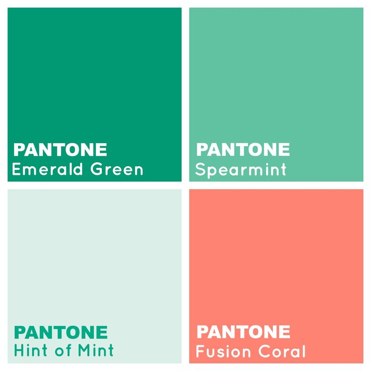 pantone's color scheme for emerald green, emerald green, and mint green