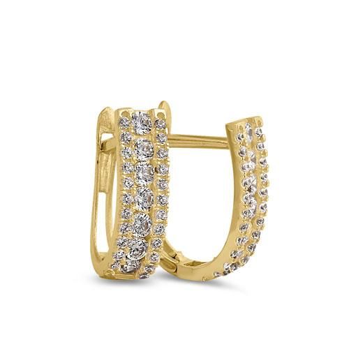 Height: 12.5mm

Width: 4.3mm

Thickness: 1.3mm



Stone material: Clear Cubic Zirconia

Stone shape: Round

Total number of CZ stones: 62

Stone setting: Channel



Metal: 14k Solid Yellow Gold

Finish: High Polish Diamond Sparkling Stones Huggie Hoop Earrings, Formal Sparkling Stone Huggie Earrings, Formal Huggie Earrings With Sparkling Stones, Diamond Huggie Earrings With Sparkling Stones, Cubic Zirconia Huggie Earrings With Prong Setting, Stone Material, Stone Setting, Cz Stone, Solid Yellow