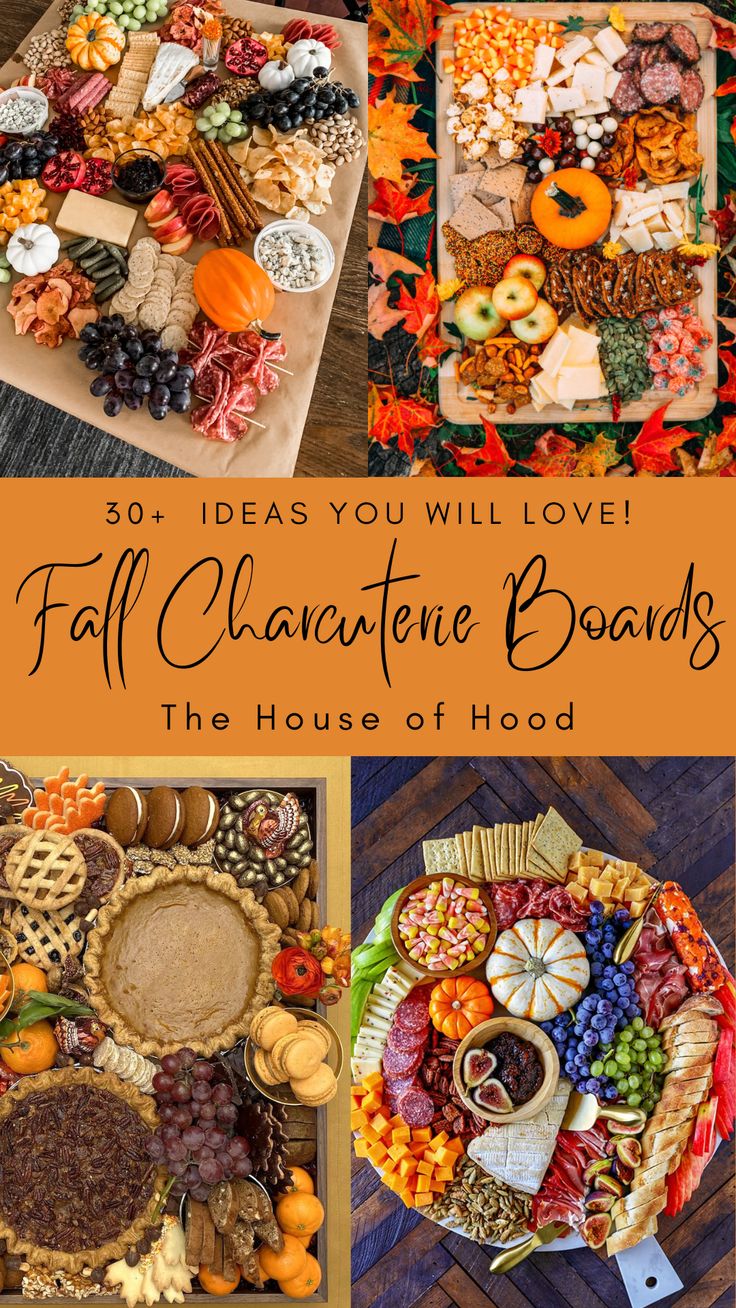 several different pictures with the words, 50 ideas you will love fall clemente boards