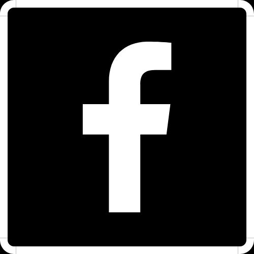 a white facebook logo on a black background