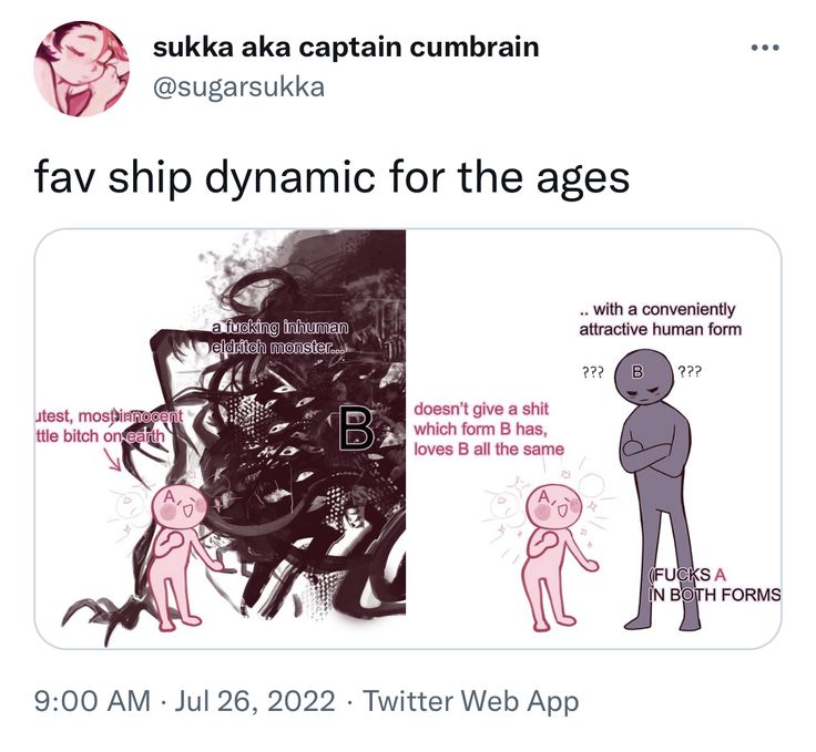 a tweet with an image of two people and the caption saying fav ship dynamic for the ages