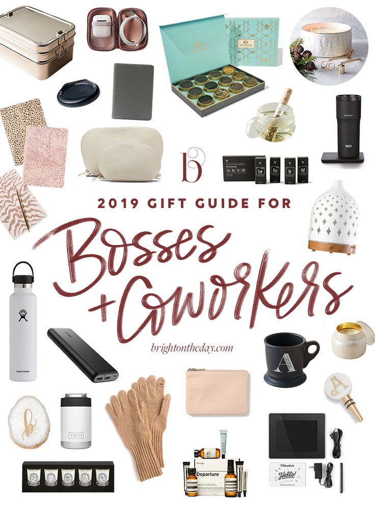 the gift guide for boss's and coworkers is featured in this image