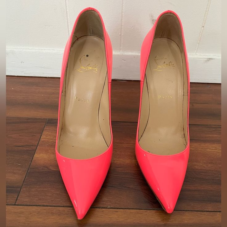 Christian Louboutin Hot Pink Heels, Very Good Condition. Size 37 And A Half Hot Pink Heels, Pink Heels, Louboutin Shoes, Christian Louboutin Shoes, Shoes Women Heels, Limited Time, Christian Louboutin, Hot Pink, Shoes Heels