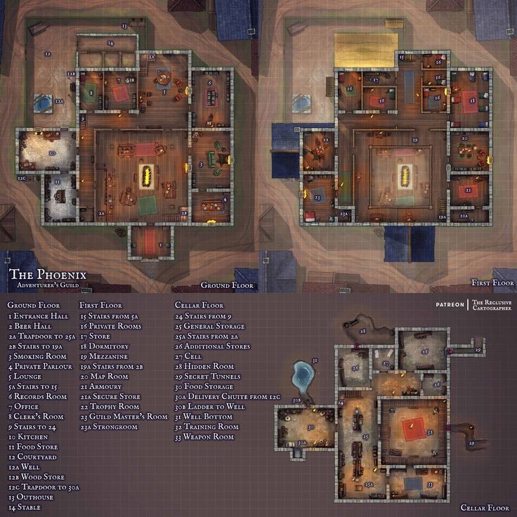 a map with several different locations and numbers on the top one is where you can find what's in it