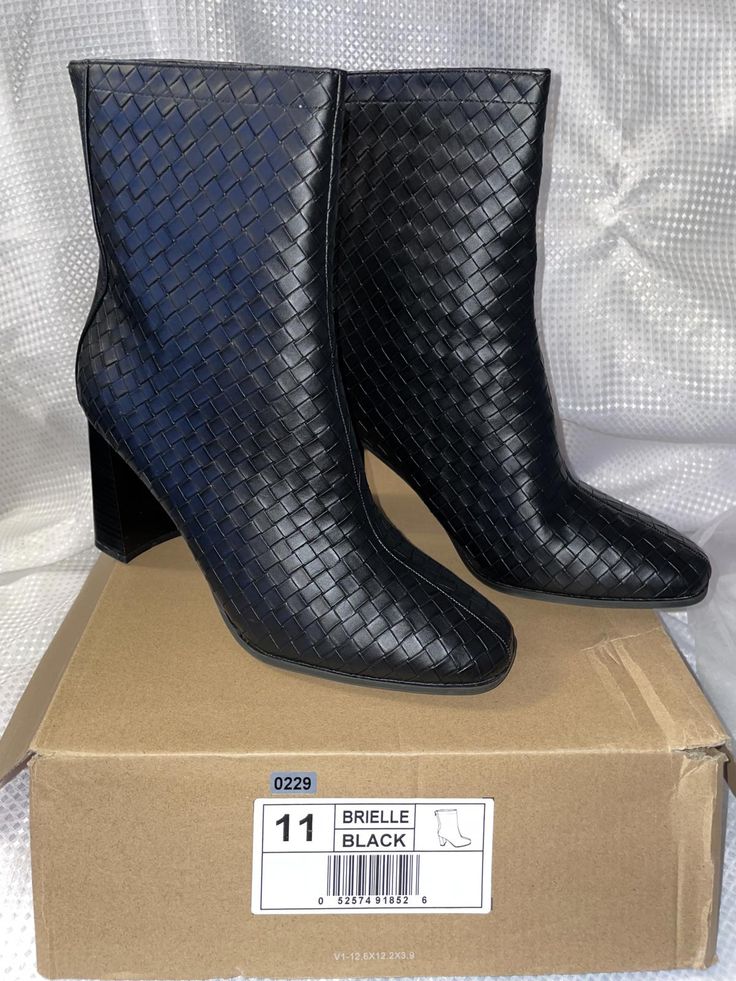 Brand New Journee Collection Brielle Black Booties Size 11 **Box May Have Some Damage.** Trendy Black Closed Toe Mid-calf Boots, Trendy Black Mid-calf Closed Toe Boots, Black Mid-calf Closed Toe Boots, Black High Heeled Boots With Padded Heel, Black Closed Toe Heeled Boots For Fall, Evening Ankle Boots In Synthetic Material, Fall Black Closed Toe Heeled Boots, Black Heeled Boots For Fall, Black Heeled Boots With Padded Heel And Closed Toe