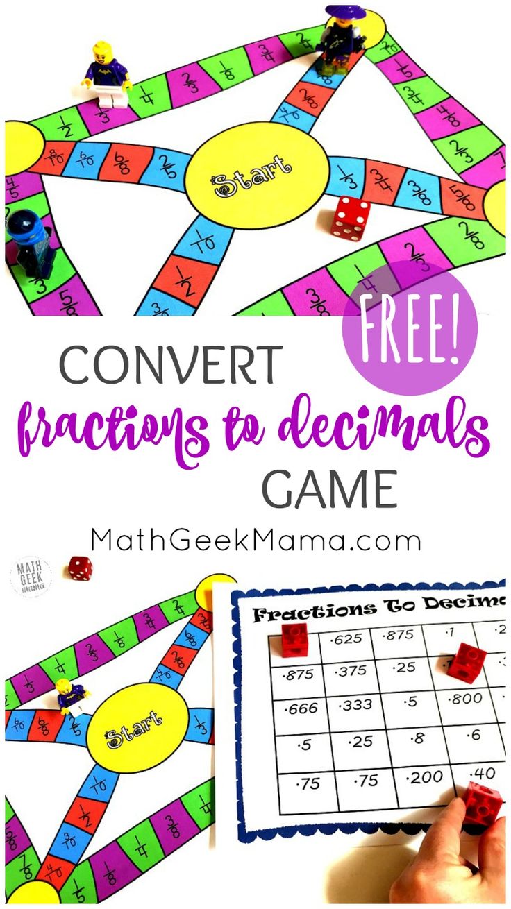 a free printable game to teach fraction numbers