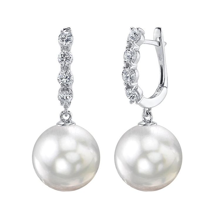 White South Sea Pearl & Diamond Belle Earrings Formal Brilliant Cut Diamond Pearl Earrings, Formal Diamond Pearl Earrings With Brilliant Cut, Luxury Diamond Earrings With Pearl Drop, Luxury Diamond White Diamond Earrings With Pearl Drop, Luxury Diamond White Pearl Earrings For Formal Occasions, Luxury Pearl Earrings In Diamond White For Formal Occasions, Luxury Brilliant Cut Pearl Earrings For Formal Occasions, White Gold Diamond Pear Shaped Pearl Earrings, Diamond Pearl Earrings In White Gold, Pear Shaped