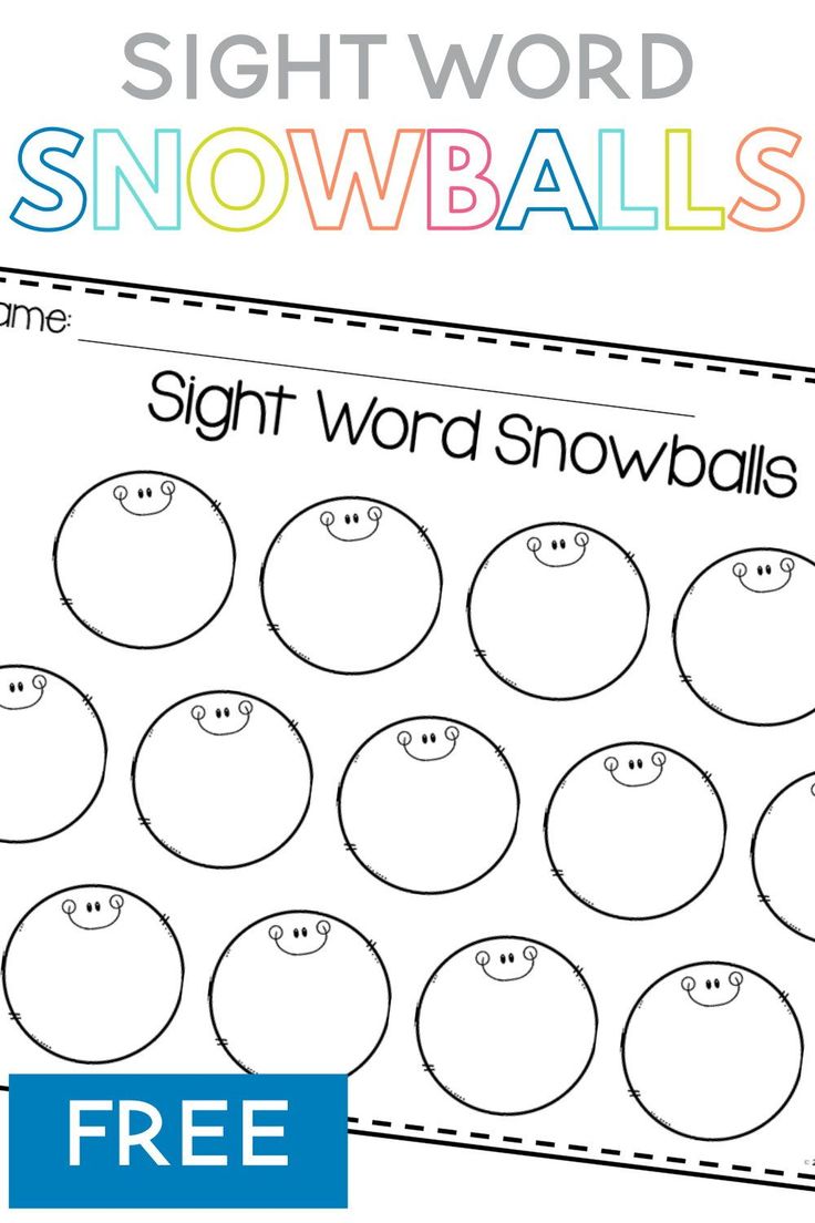 the sight word snowballs worksheet is shown in this free printable version