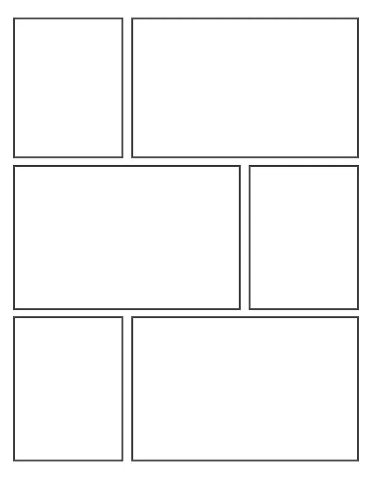 a blank comic strip is shown in the shape of a square and rectangles