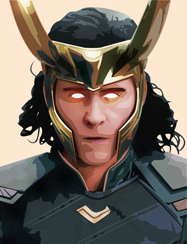 an image of a man in armor with horns on his head and one eye open