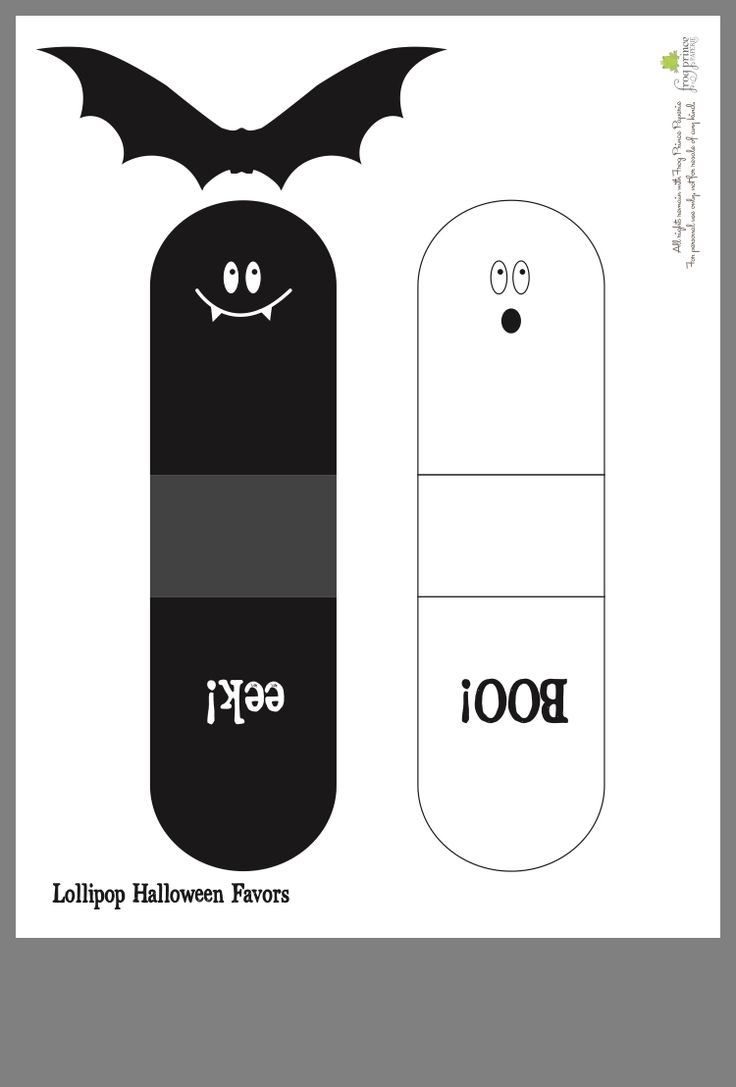 a black and white halloween bookmark with the word boo on it, next to an image of a bat