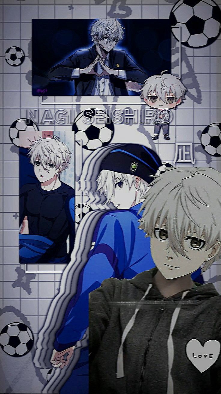 two anime characters are standing in front of soccer balls and wallpapers with the same character