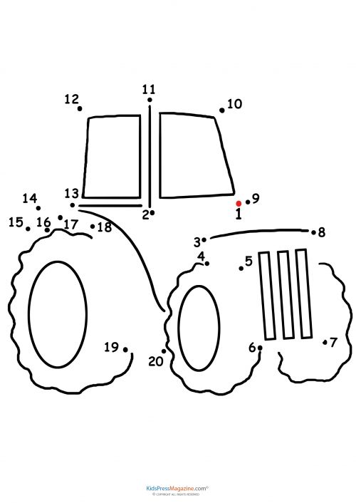 an image of a tractor with numbers on the front and side, in black ink