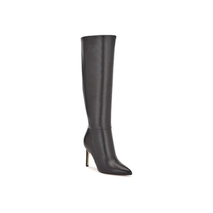 Update your fall looks with these chic style of these Nine West Richy women's leather knee-high boots.Click this FOOTWEAR GUIDE to find the perfect fit and more! Update your fall looks with these chic style of these Nine West Richy women's leather knee-high boots. Click this FOOTWEAR GUIDE to find the perfect fit and more! SHOE FEATURES Tall shaft design Sleek stiletto heelSHOE CONSTRUCTION Leather upper Manmade lining and outsoleSHOE DETAILS Pointed toe Zipper closure Padded footbed 3.4-in. hee Office-appropriate Pointed Toe Faux Leather Knee-high Boots, Sleek Wide Calf Knee-high Boots With Pointed Toe, Chic Pointed Toe Knee-high Boots With Medium Width, Sleek Pointed Toe Knee-high Boots With Leather Lining, Wc Black, Black Pointed Toe Knee-high Boots In Faux Leather, Dress Boots, Block Heel Boots, Wide Calf