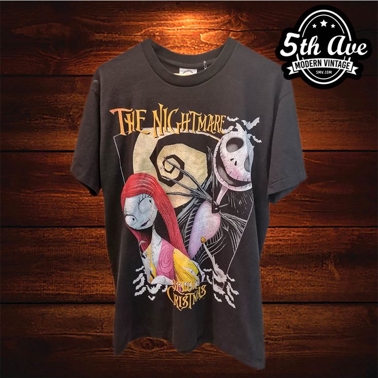 #TheNightmareBeforeChristmas #TimBurton #moviet #movietee #tshirt #tee #streetwear #vintagereprint #y2k #shopvintage #thrift #thriftshop #90sstyle #vintageclothing #vintaget #bootleg Vintage Band Shirts, Vintage Band T Shirts, Shirt Display, Anime Tees, Movie Tees, Beautiful Love Stories, Jack And Sally, Band Shirts, Eternal Love