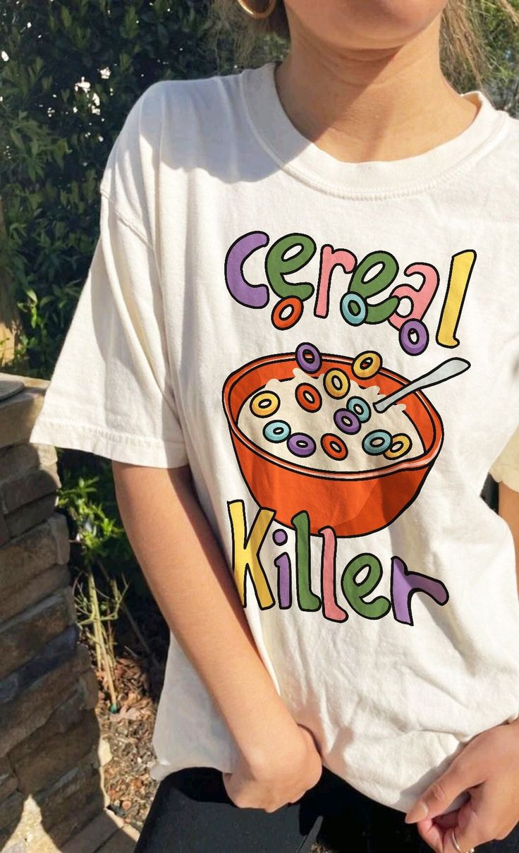 Funny Meme Tee, Cereal Killer T Shirt, Kidcore offensive Unisex T Shirts, Colorful Tee, Slogan T-Shirts, Shirts, 90s Graphic Tee, UNISEX A cute and adorable funny novelty t shirt that reads 'I can't afford a house'. This shirt will certainly make an impression with your friends and family or would make a wonderful birthday or christmas gift for your friend who loves the quirky tees. A classic unisex t-shirt that works well with any outfit.  Made of a heavier cotton with a double-stitched necklin Graphic T Shirts Aesthetic, Kidcore Shirt, Kidcore Outfit, Silly Clothes, Silly Shirt, Cereal Killer, Funny Tee Shirts, Funny Graphic Tees, Trending Today