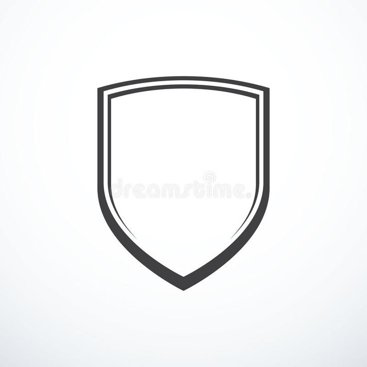 a black and white shield icon on a light background