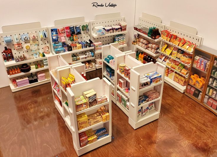 a store filled with lots of different types of food and drinks on shelves next to each other