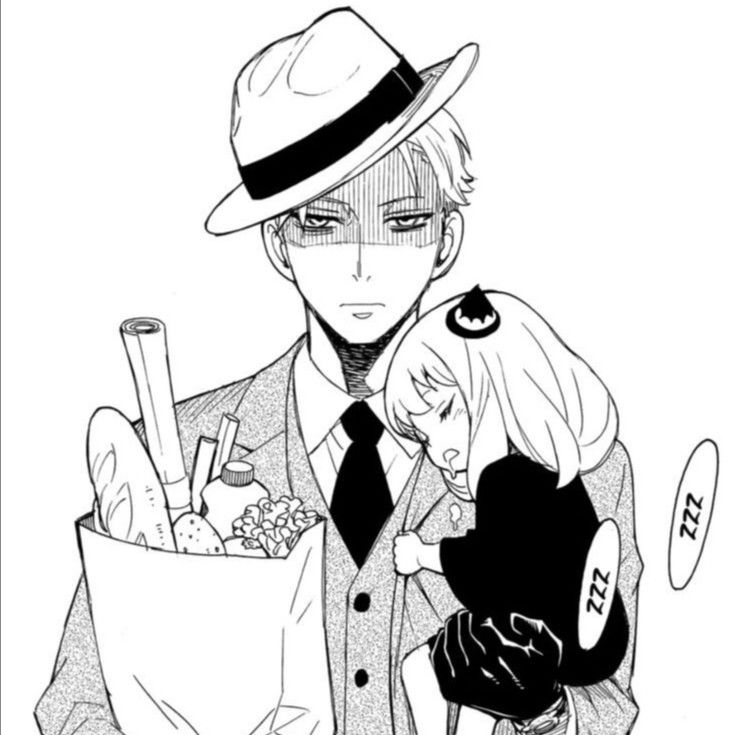 an anime character holding a bag full of stuff