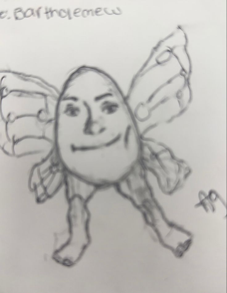 a drawing of a smiling face with wings on it's head and the words, we are both homoeous