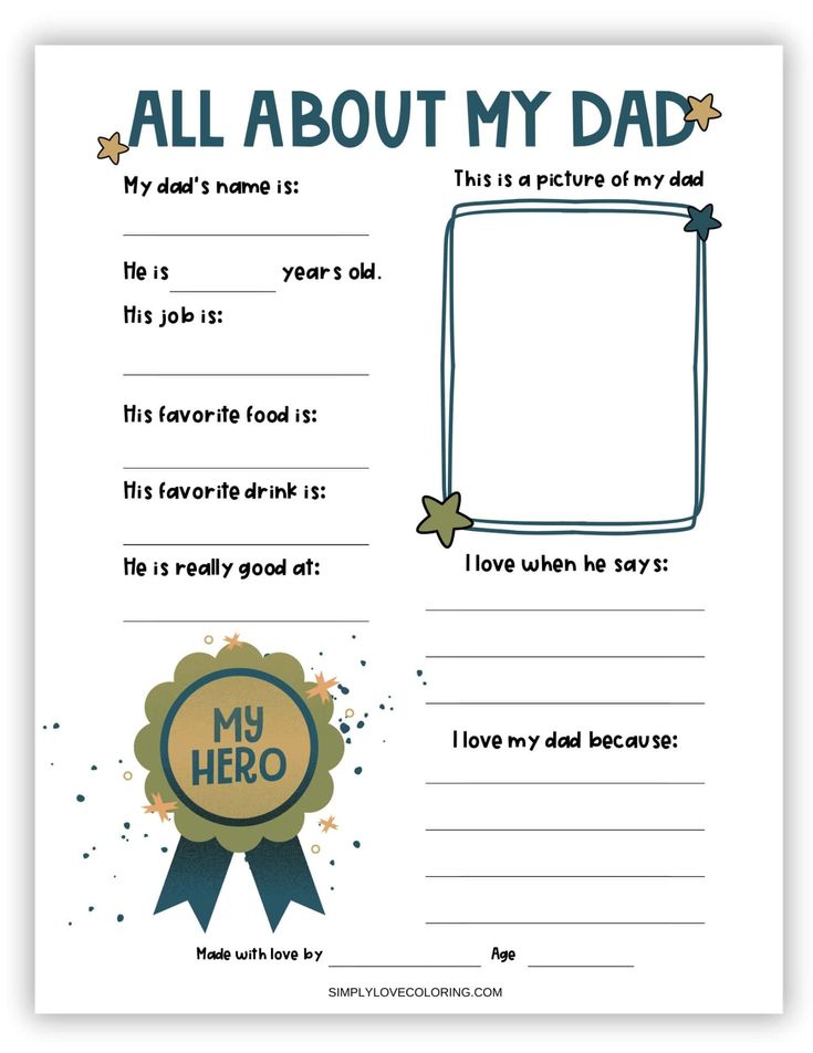 a father's day card with the words, all about my dad