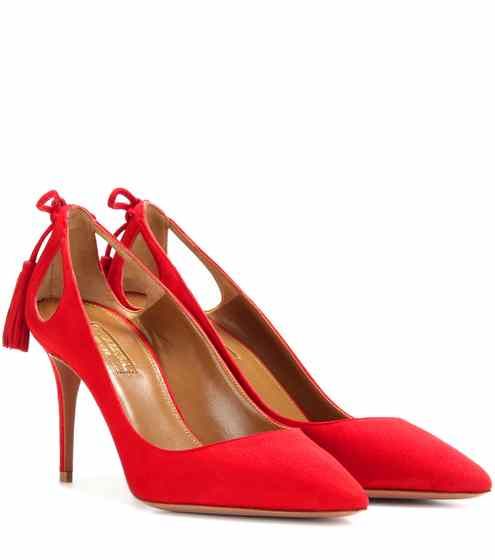 Forever Marilyn 85 suede pumps | Aquazzura Red Suede Shoes, Aquazzura Shoes, Suede Leather Shoes, Red Pumps, Shoes Pumps, Cute Summer Outfits, Red Suede, Suede Pumps, Red Shoes