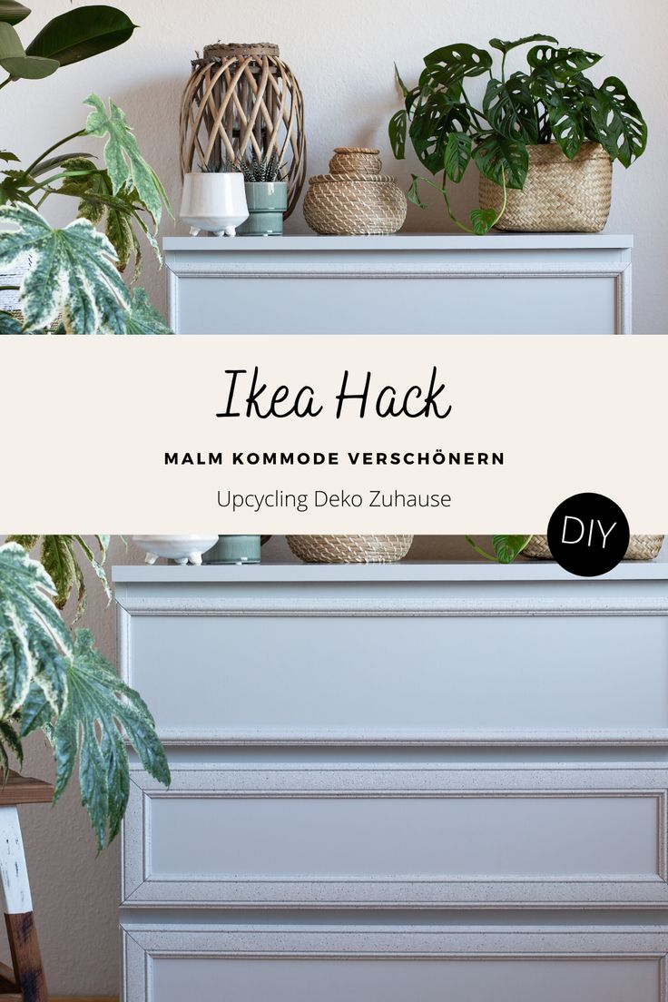 an ikea hack with plants on top and the words ikea hack above it