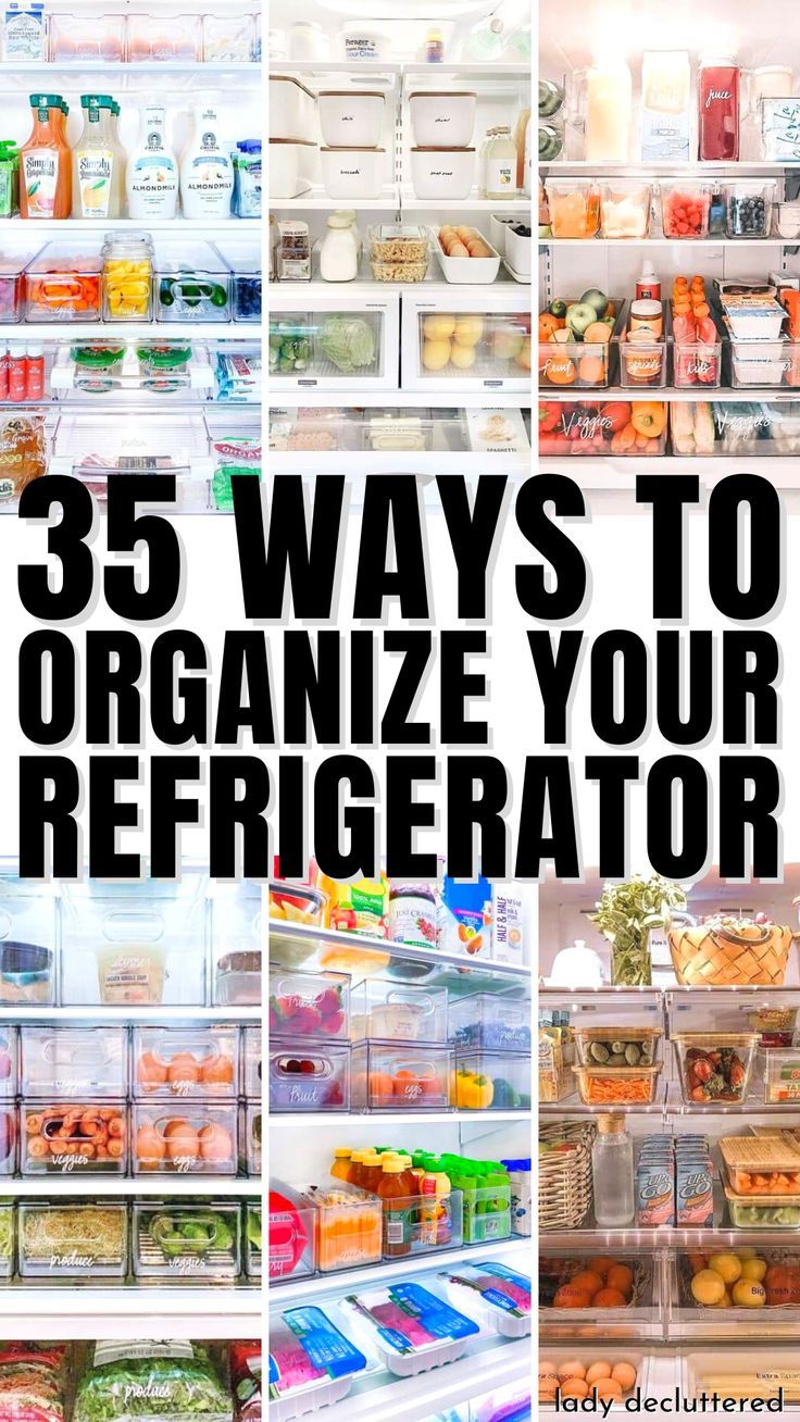 35 Ways to Organize Your Refrigerator Organized Refrigerator Ideas, Small Refrigerator Organization, Organization Fridge, Fridge Organization Ideas, Fridge Organizers, Refrigerator Ideas, Healthy Fridge, Smart Fridge, Freezer Organization