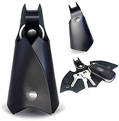 a bat shaped object with two keys in it